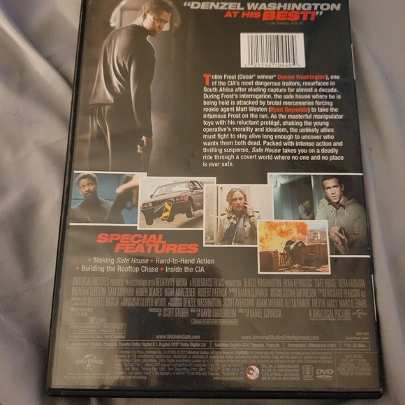 Safe House (DVD, 2012) Denzel Washington Ryan Reynolds - Picture 3 of 3